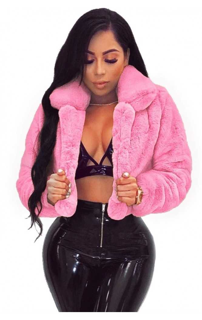 Jacheta femei din blana Foxy Pink  - 1