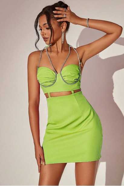Rochie mini cu bretele încrucișate și spatele gol Livia - 1