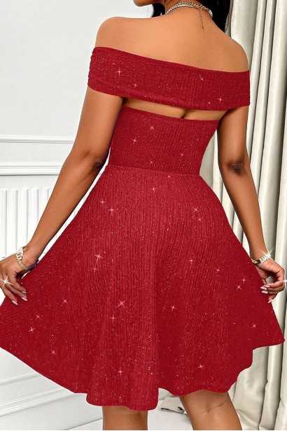 Rochie mini roșie cu bretele subțiri și spatele gol Sofia Red - 3