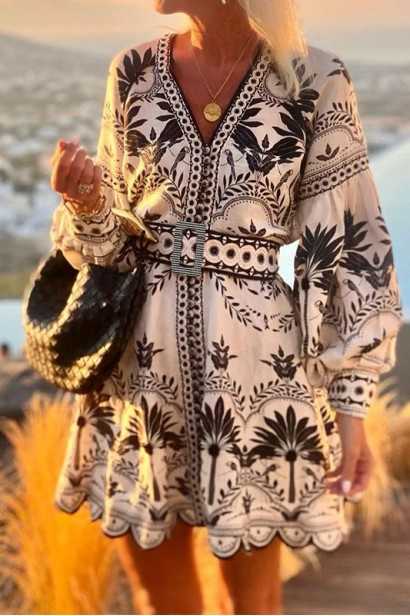 Rochie lungă vaporoasă cu imprimeu floral și șliț lateral Maya Floral - 1